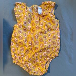 Carters Girls Yellow Floral Baby Romper 3MO NWOT